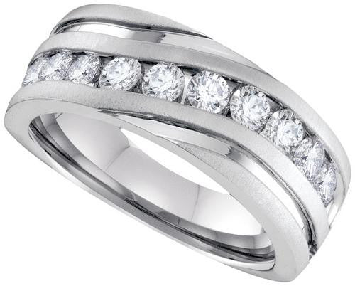 10KT White Gold 0.50CTW-Diamond MENS BAND