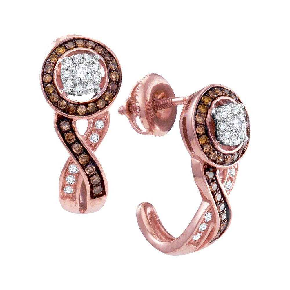 3-8CTW-Diamond BROWN  EARRINGS