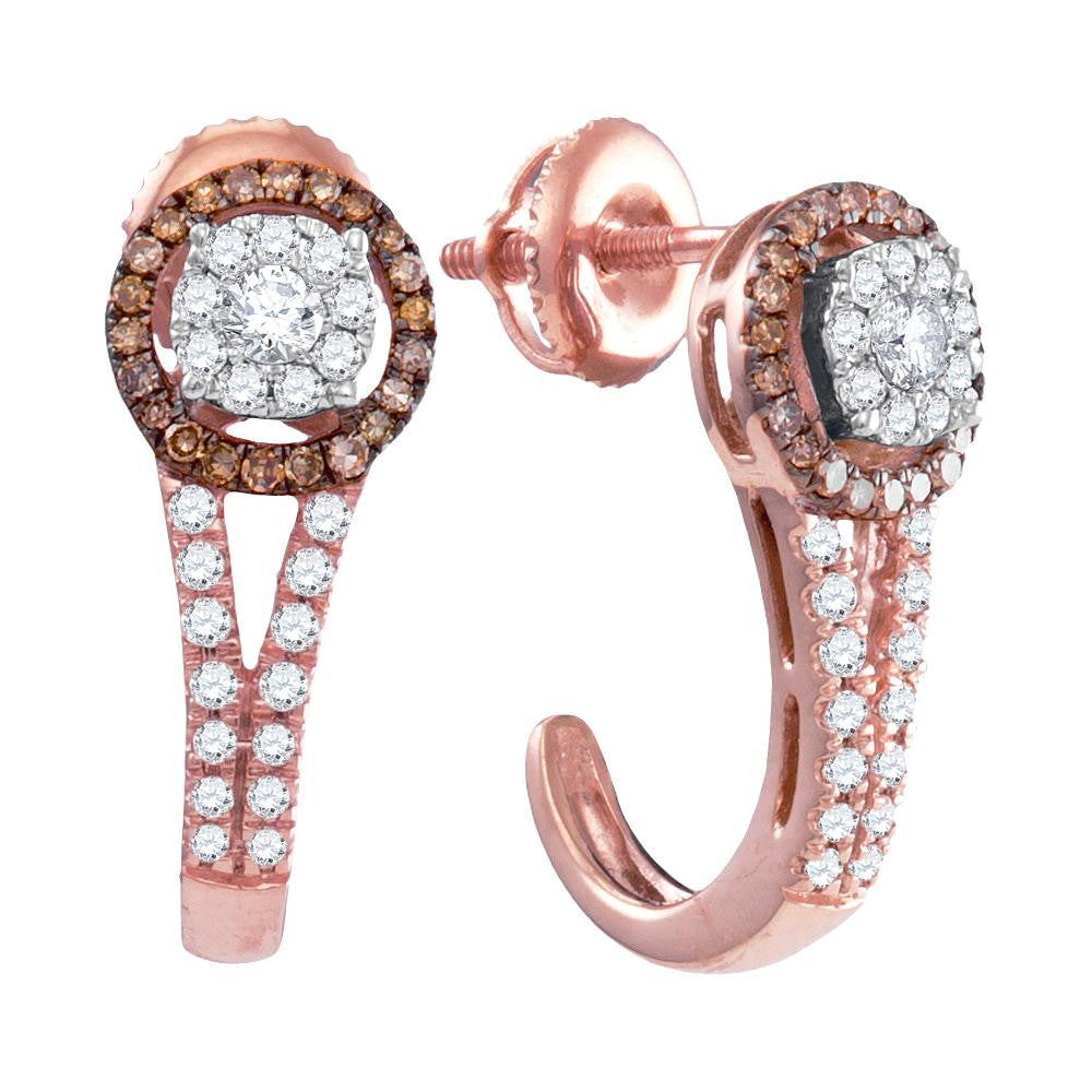 1-2CTW-Diamond BROWN  EARRINGS