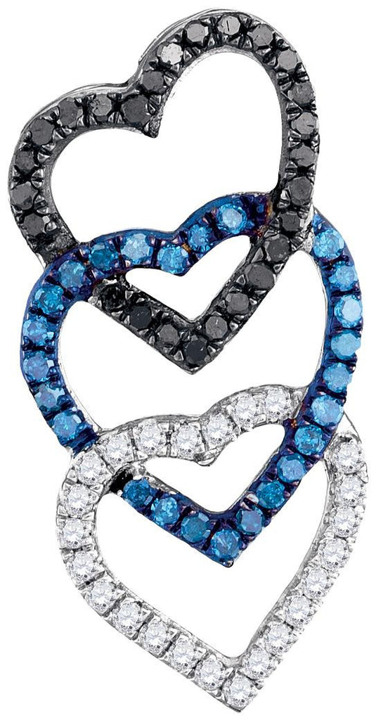 1-3CTW-Diamond BLUE HEART PENDANT