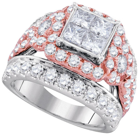 4 CTW-Diamond INVISIBLE BRIDAL RING