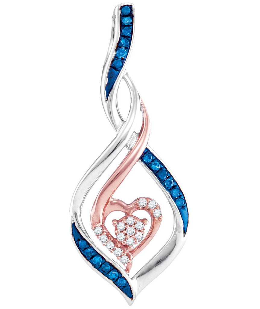 1-10CTW-Diamond FASHION BLUE PENDANT