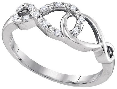 925 Sterling Silver White 0.10CTW DIAMOND FASHION RING