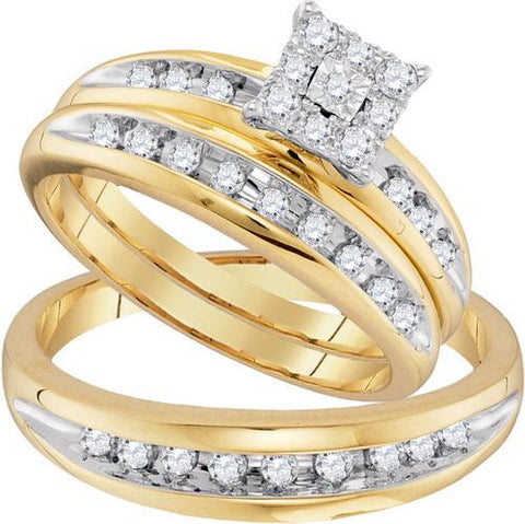 10K Yellow-gold 0.50CTW DIAMOND FASHION TRIO-SET