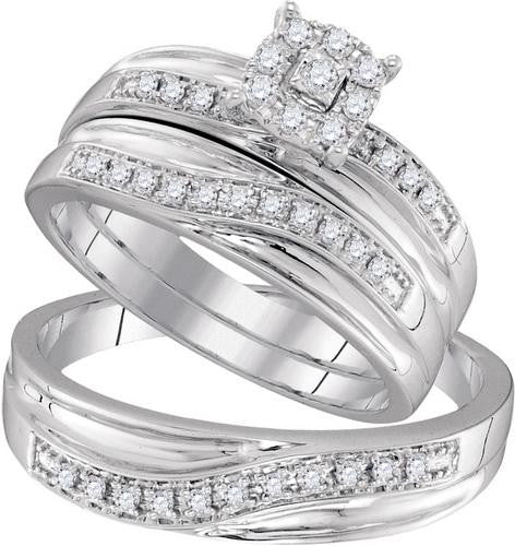 10KT White Gold 0.33CTW DIAMOND FASHION TRIO-SET