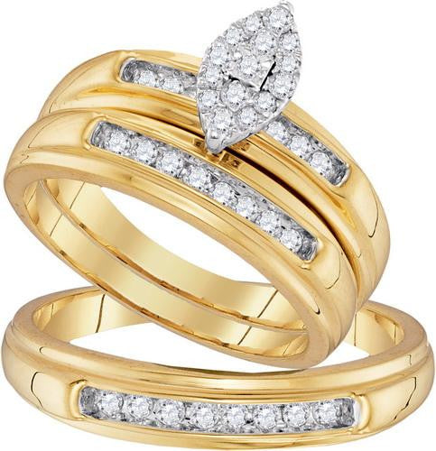 10K Yellow-gold 0.44CTW DIAMOND FASHION TRIO-SET