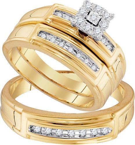 10K Yellow-gold 0.33CTW DIAMOND FASHION TRIO-SET