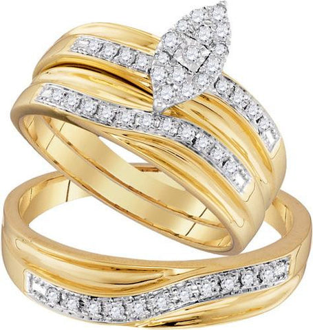 10K Yellow-gold 0.33CTW DIAMOND FASHION TRIO-SET