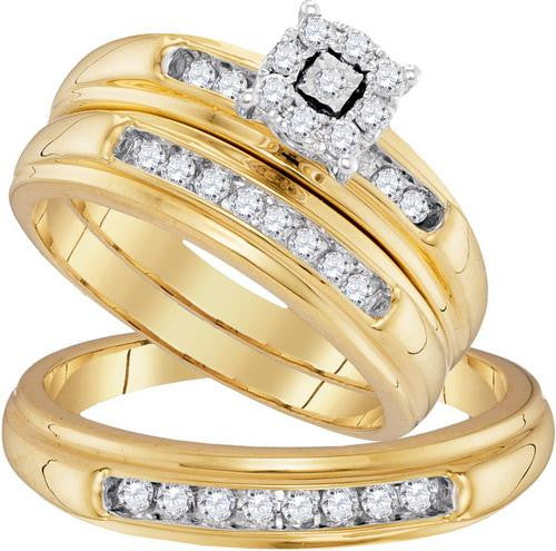 10K Yellow-gold 0.43CTW DIAMOND FASHION TRIO-SET