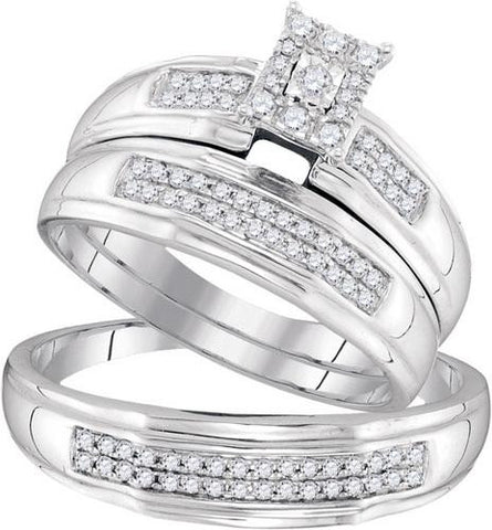 10KT White Gold 0.42CTW DIAMOND FASHION TRIO-SET