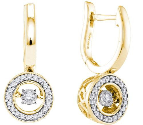 10K Yellow-gold 0.33CTW-Diamond FASHION EARRING