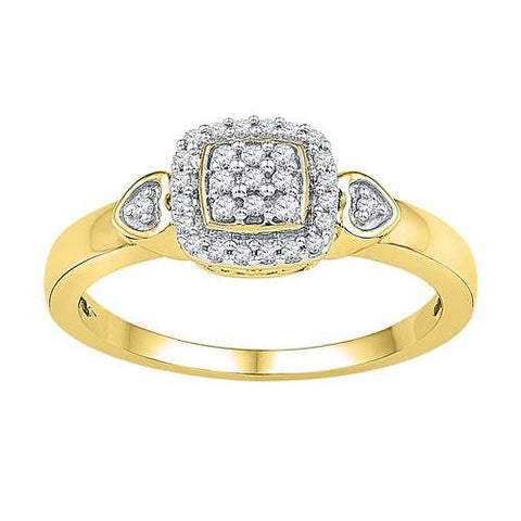 10K Yellow-gold 0.14CTW-Diamond FASHION RING