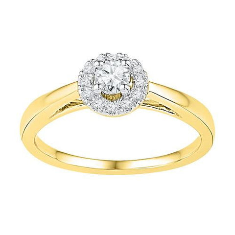 10K Yellow-gold 0.33CTW-Diamond 0.25CT-CRD BRIDAL RING