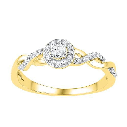 10K Yellow-gold 0.20CTW-Diamond BRIDAL RING