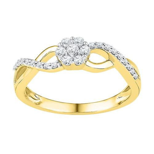 10K Yellow-gold 0.25CTW-Diamond FASHION RING