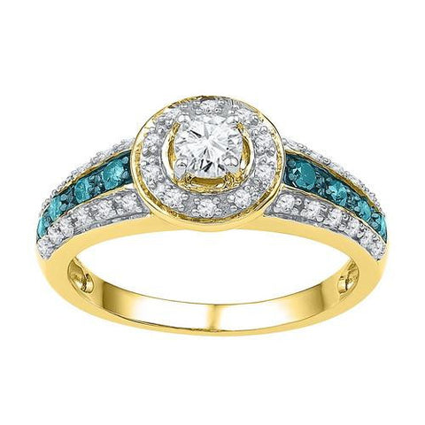 10K Yellow-gold 0.60CTW-Diamond 0.26CT-CRD BRIDAL RING