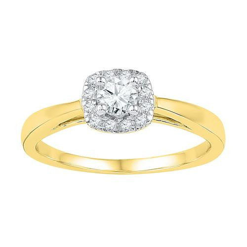 10K Yellow-gold 0.33CTW-Diamond 0.25CT-CRD BRIDAL RING