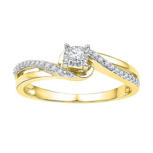 10K Yellow-gold 0.12CTW-Diamond FASHION RING