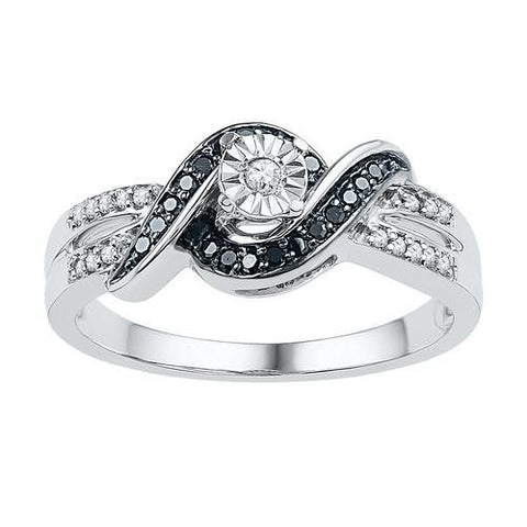 10KT White Gold 0.20CTW-Diamond FASHION RING