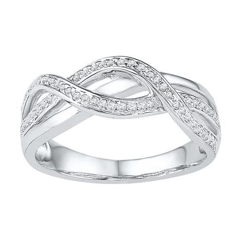 10KT White Gold 0.20CTW-Diamond FASHION RING