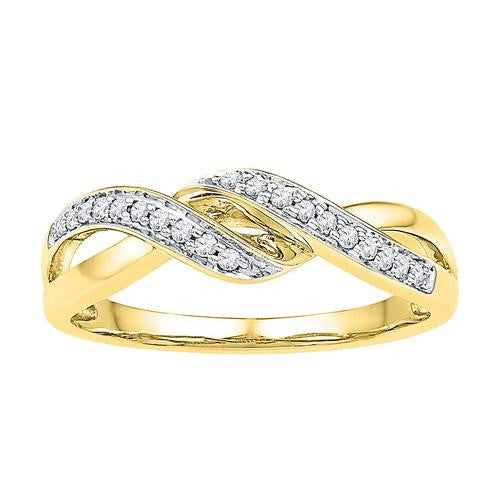 10K Yellow-gold 0.12CTW-Diamond FASHION RING