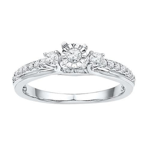 10KT White Gold 0.33CTW-Diamond BRIDAL RING