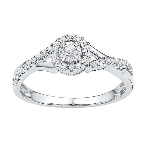 10KT White Gold 0.25CTW-Diamond FASHION RING