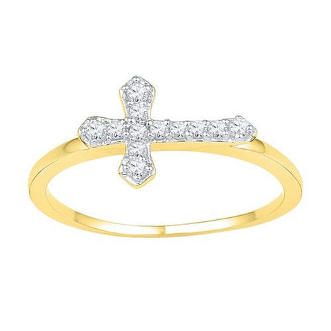 10K Yellow-gold 0.12CTW-Diamond FASHION RING