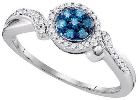 1-4CTW-Diamond BLUE  RING