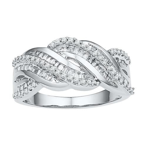 10KT White Gold 0.50CTW-Diamond FASHION RING