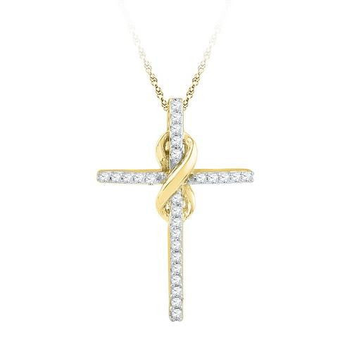 10K Yellow-gold 0.25CTW-Diamond FASHION PENDANT