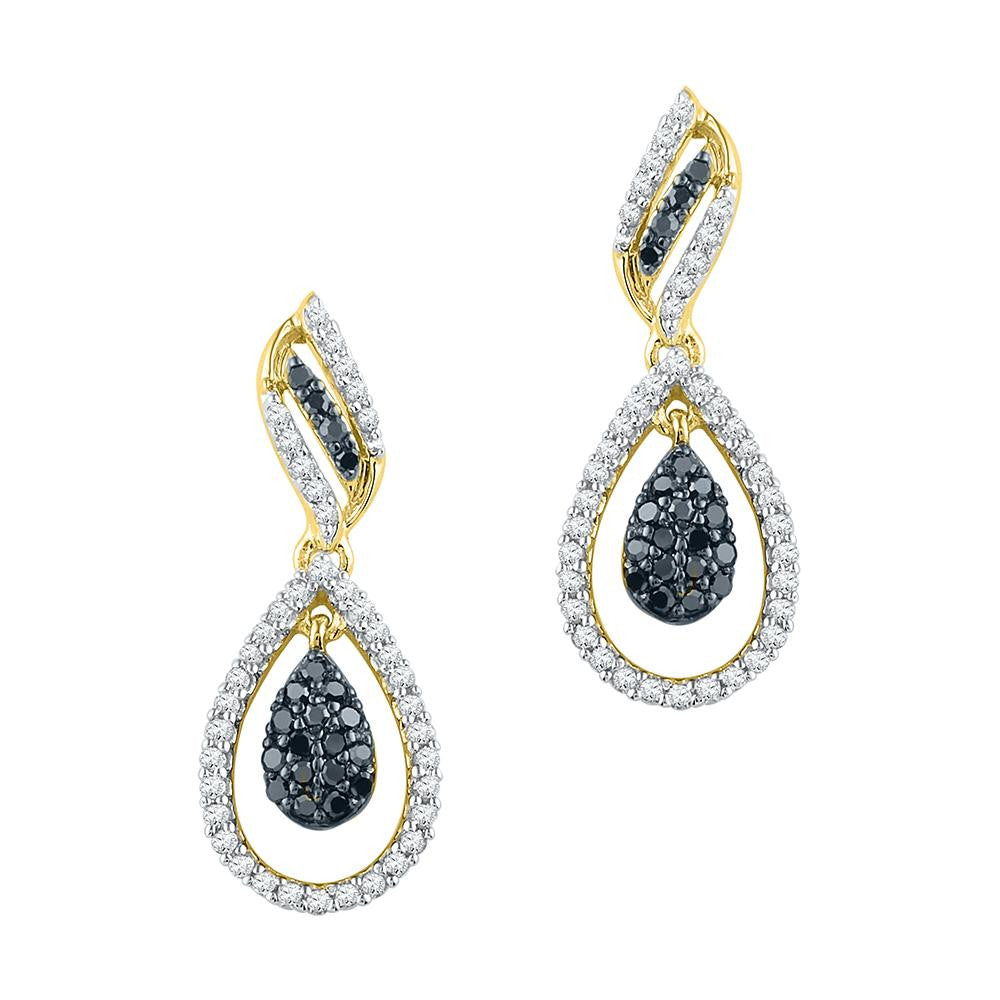 1-2CTW-Diamond FASHION BLACK EARRING