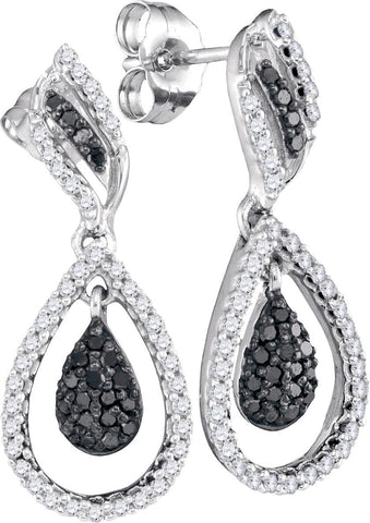 1-2CTW-Diamond BLACK  EARRING