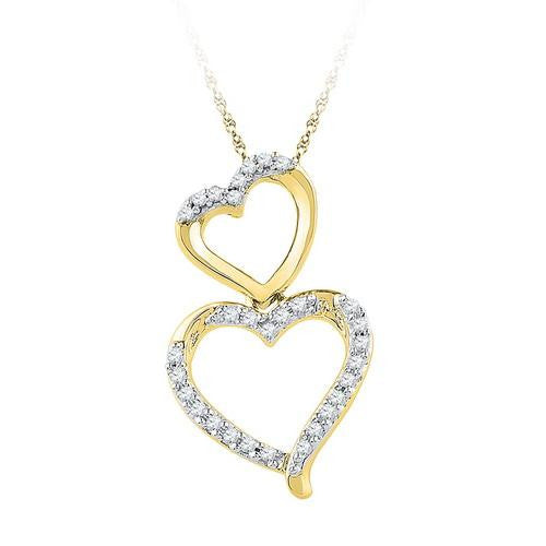 10K Yellow-gold 0.16CTW-Diamond FASHION PENDANT