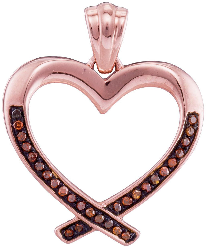 1-10CTW-Diamond HEART RED PENDANT