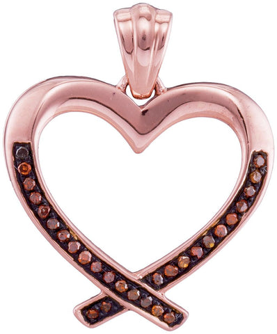 1-10CTW-Diamond HEART RED PENDANT