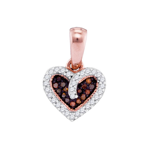 1-10CTW-Diamond HEART RED PENDANT