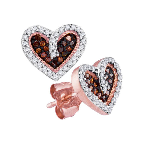 1-5CTW-Diamond HEART RED EARRING