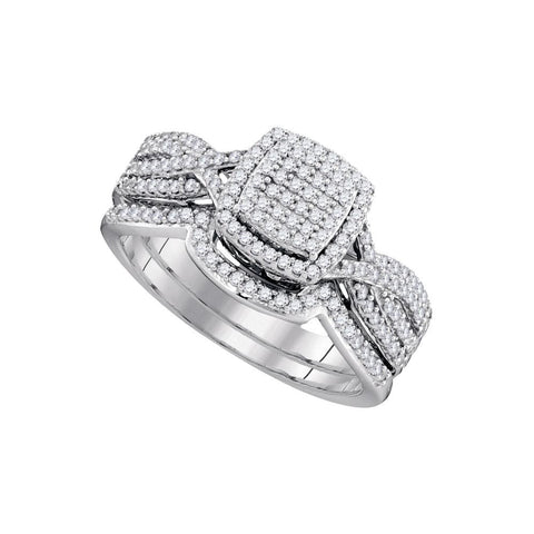 1-2CTW-Diamond MICRO-PAVE BRIDAL SET