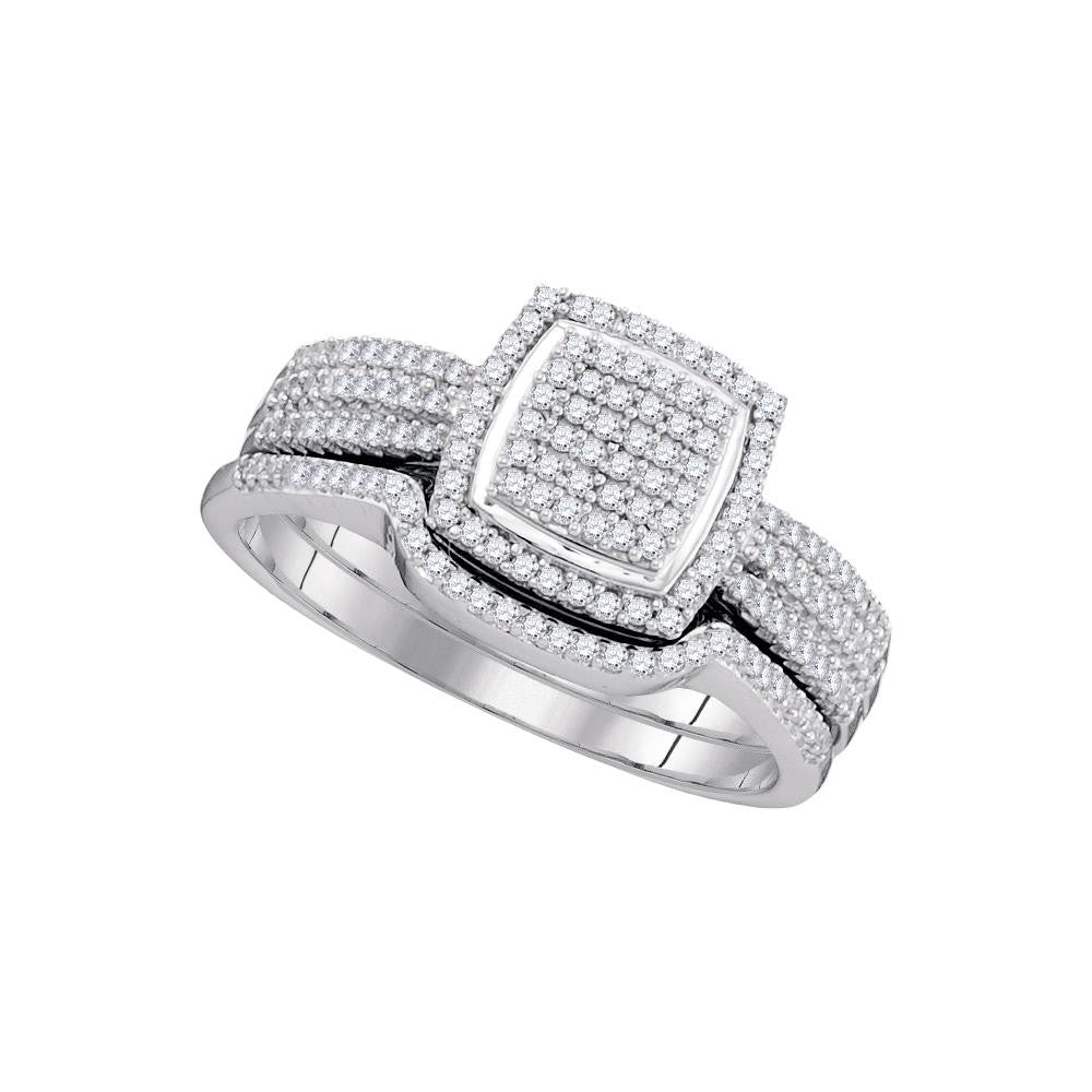 1-2CTW-Diamond MICRO-PAVE BRIDAL SET