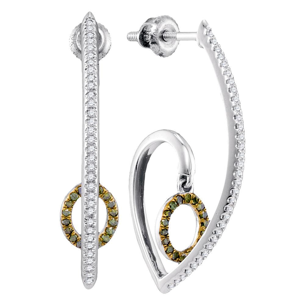 1-4CTW-Diamond MICRO-PAVE GREEN EARRING