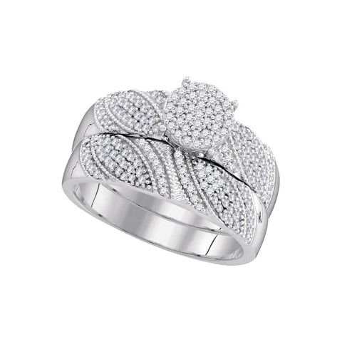 3-8CTW-Diamond MICRO-PAVE BRIDAL SET