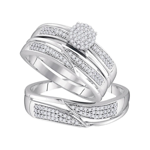 3-8CTW-Diamond MICRO-PAVE  TRIO SET