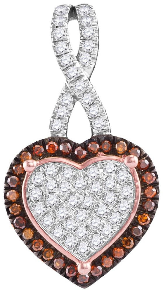 1-4CTW-Diamond HEART RED PENDANT