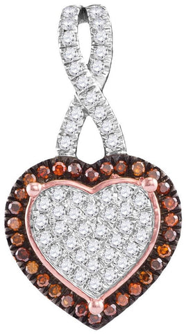 1-4CTW-Diamond HEART RED PENDANT