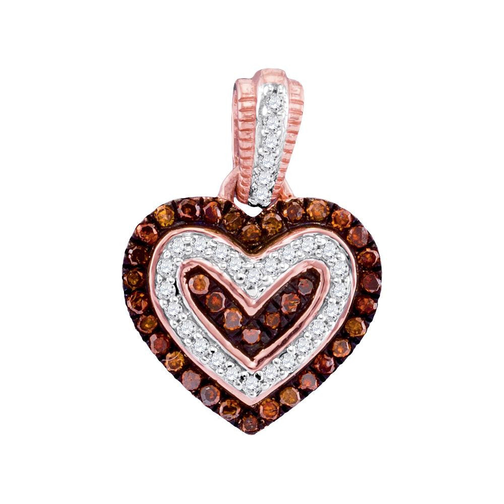 1-5CTW-Diamond HEART RED PENDANT