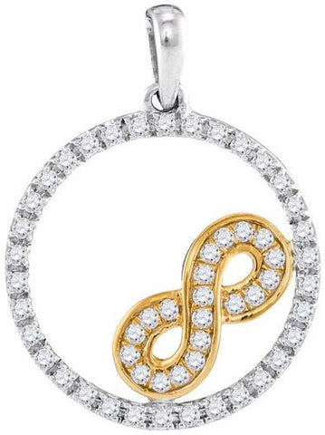 10KT White Gold Two Tone 0.26CTW-Diamond FASHION PENDANT