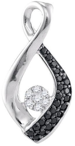 10KT White Gold 0.12CTW-Diamond FASHION PENDANT