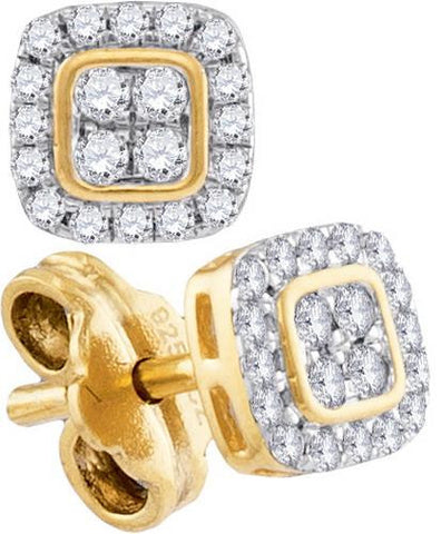 10K Yellow-gold 0.19CTW-Diamond FASHION EARRING