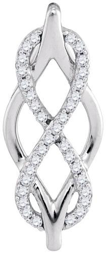 10KT White Gold 0.08CTW-Diamond MICRO-PAVE PENDANT